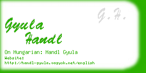 gyula handl business card